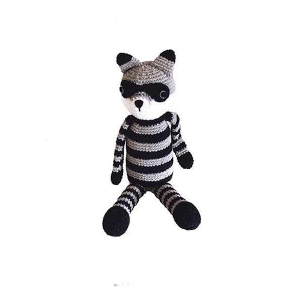 Crochet Baby Toy Raccoon rattle