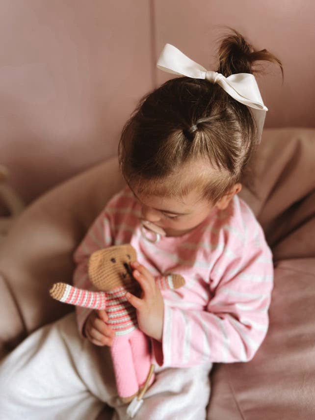 Crochet Baby Toy Flipps mid-pink trouser