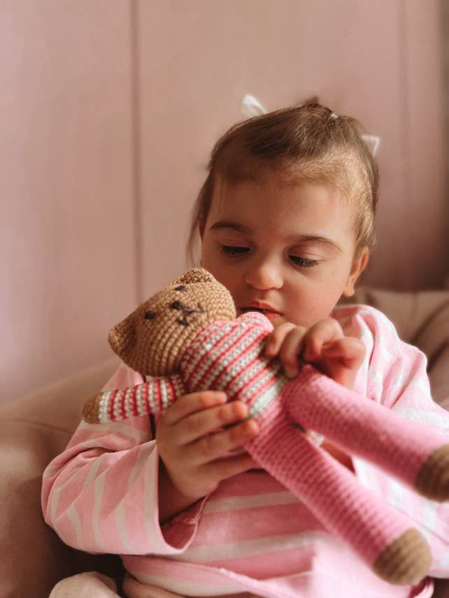 Crochet Baby Toy Flipps mid-pink trouser