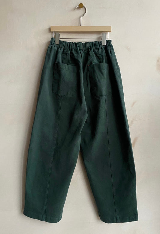 COTTON STRETCH SQ POCKET W RED STETCH -Green-