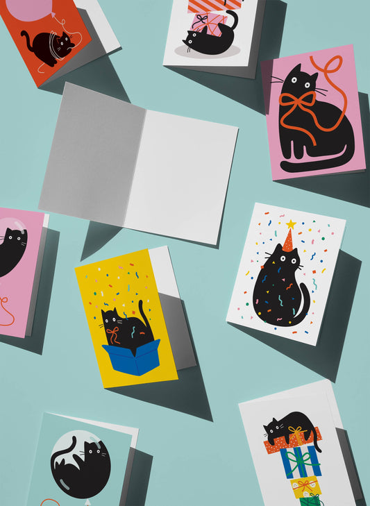 Party Cat Confetti Greeting Card: Standard cello
