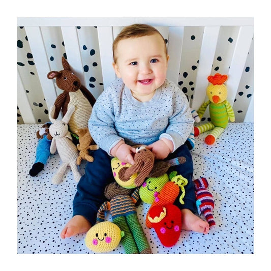 Crochet Baby Toy Firefighter rattle