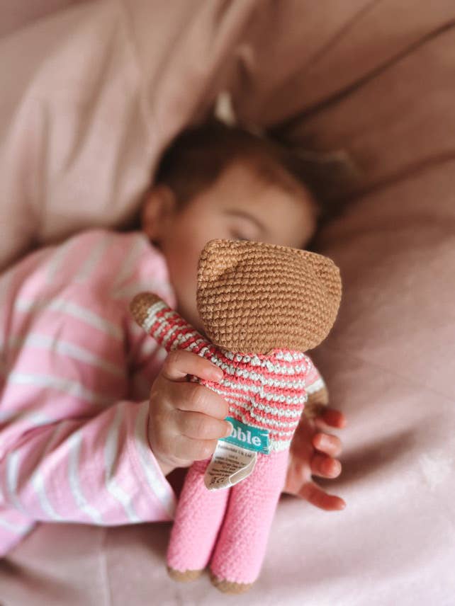 Crochet Baby Toy Flipps mid-pink trouser
