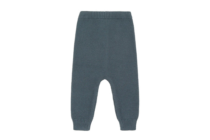 TROUSERS ORGANIC COTTON KNIT -Natural Blue-
