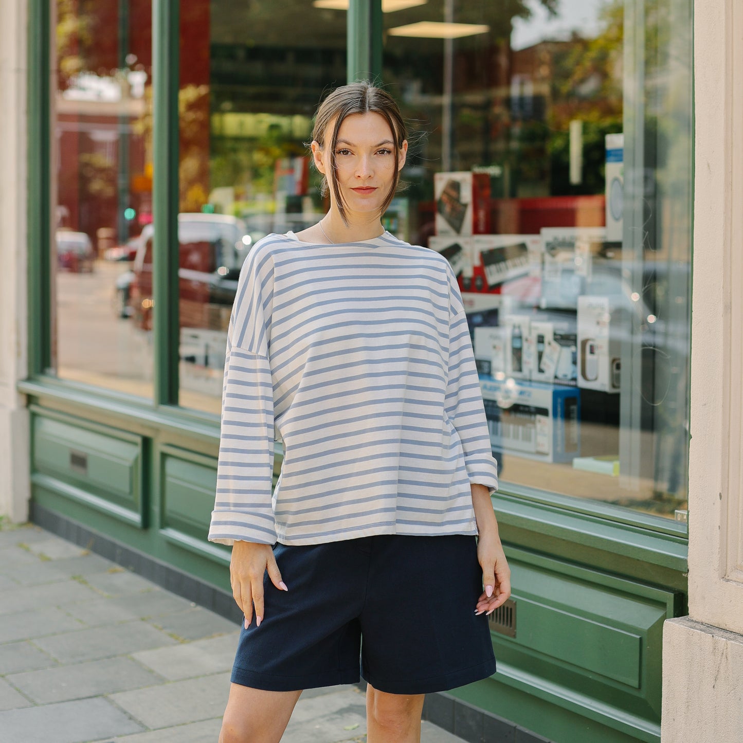 Breton Stripe Long sleeve T-shirts Light Blue