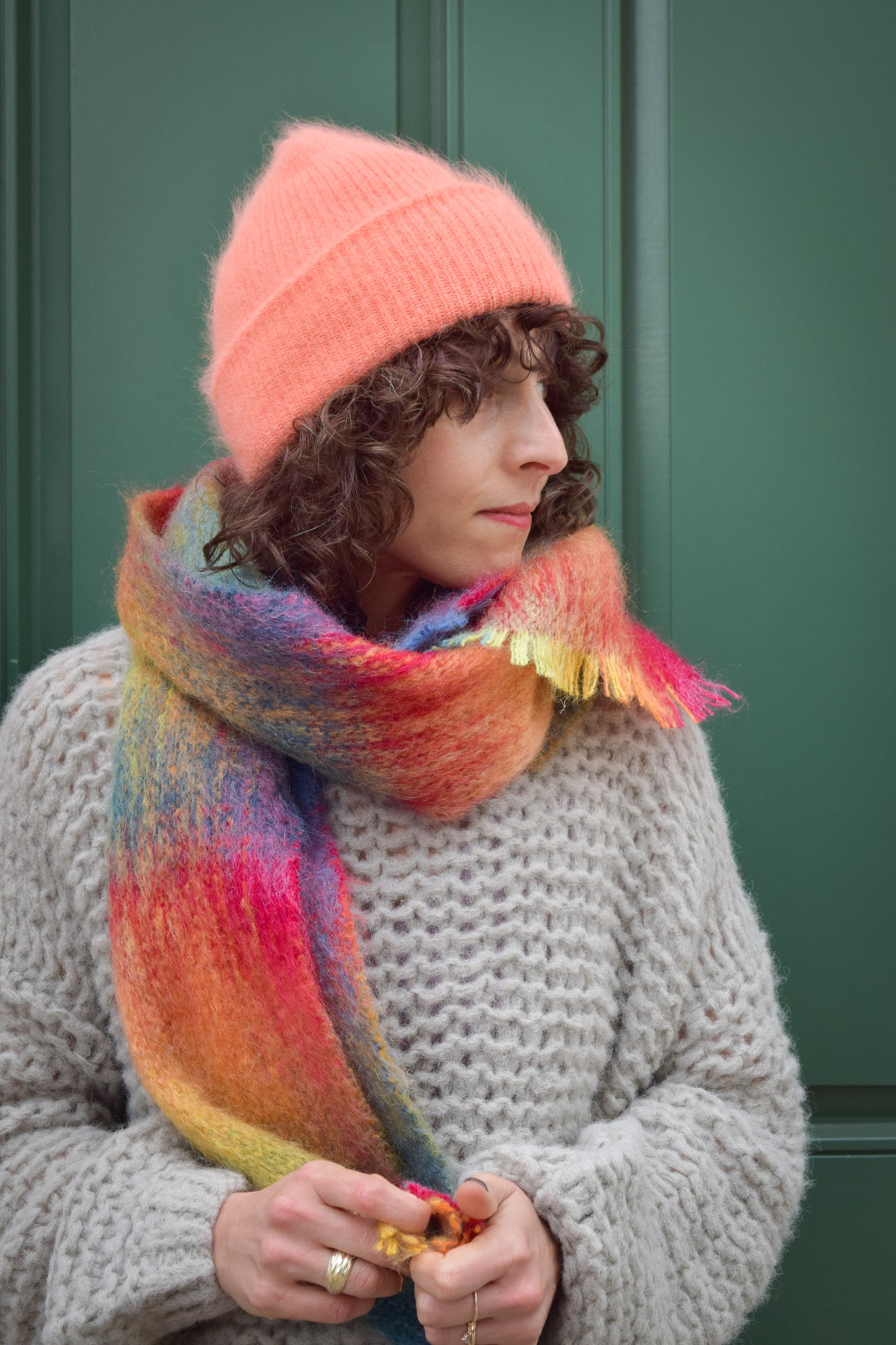 Mohair scarf By Green Grove Weavers -hue-