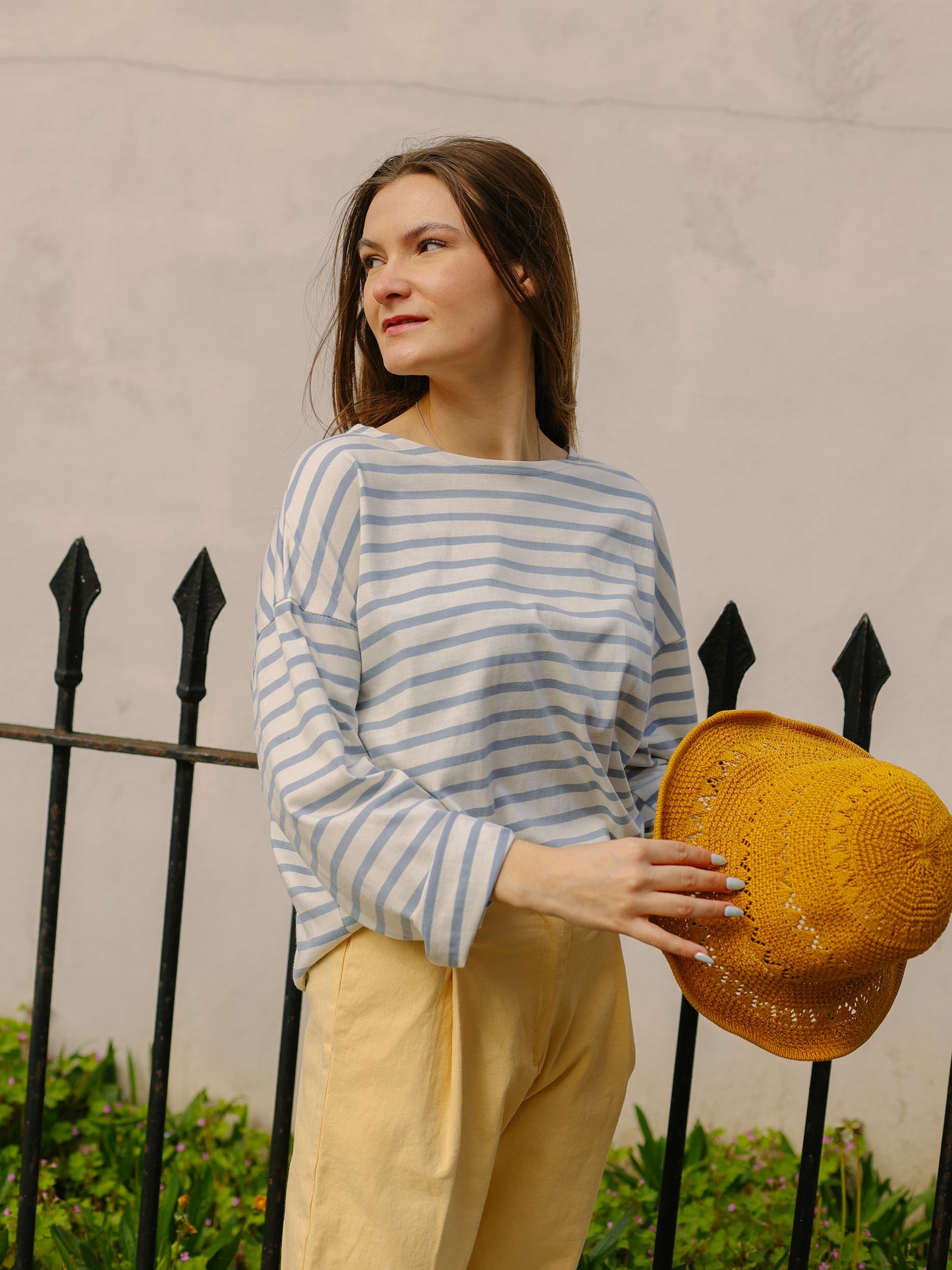 Breton Stripe Long sleeve T-shirts Light Blue