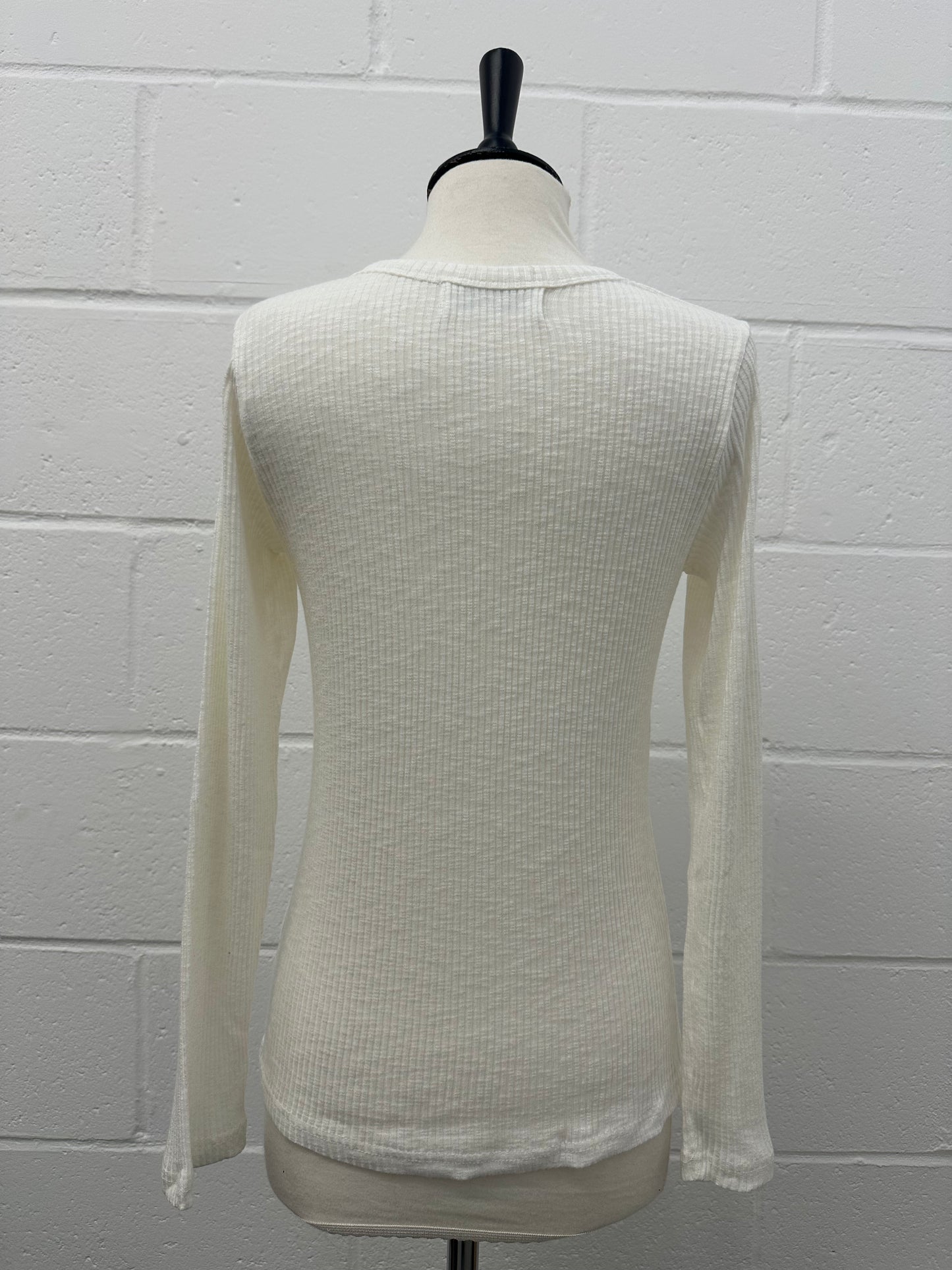 Rib cotton hook CD -White-