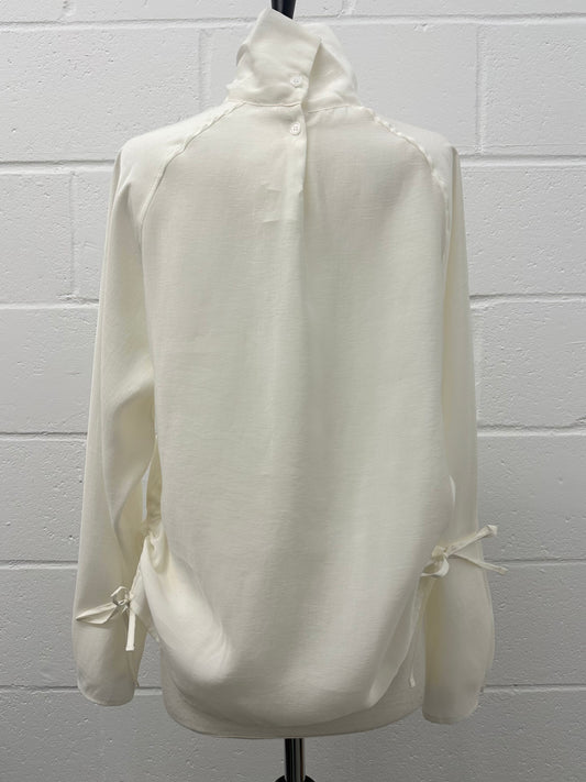 Side sherring shirts top -White-