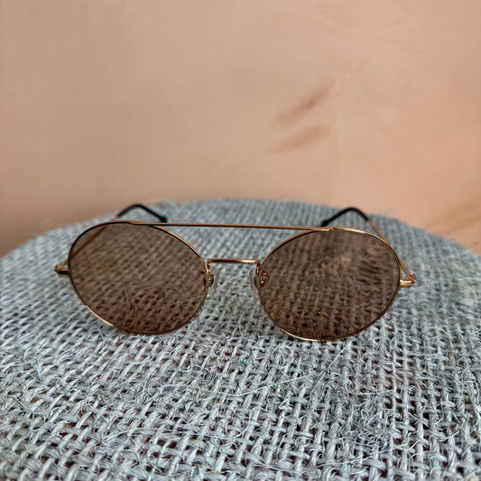 Bates Avenue 2 VERYNERD Sunglass White Gold Titanium frame x light brown lens UV400