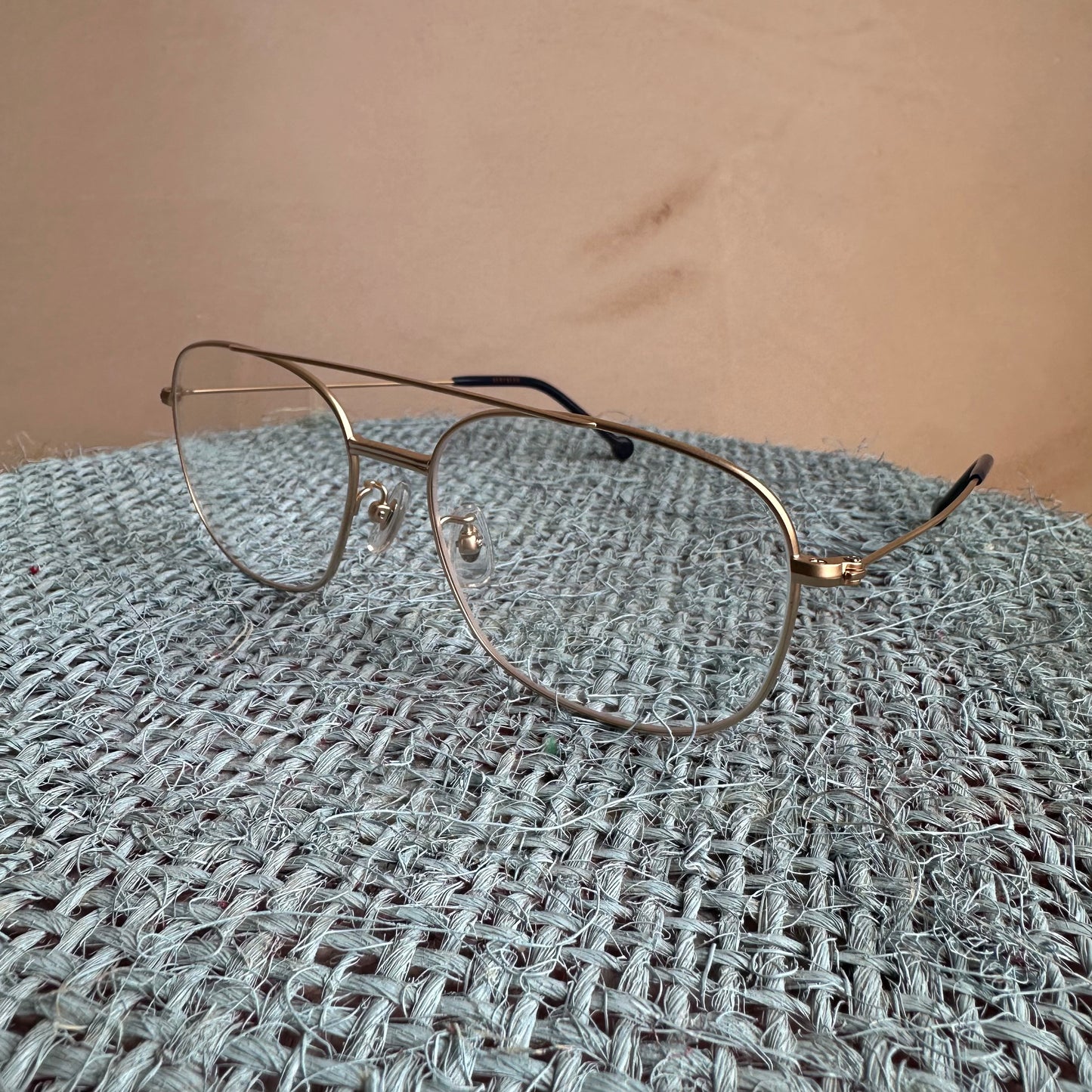 Peckhams VERYNERD Sunglass Mat Gold Titanium frame x clear lens UV400