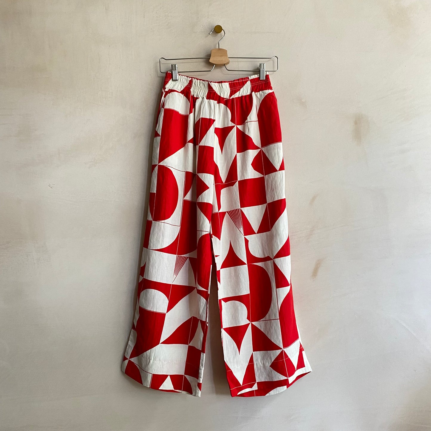 Geometrical Trousers - Red -
