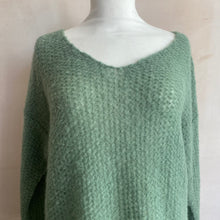 Brigette Loom v-neck Knitwear - Forest Green -