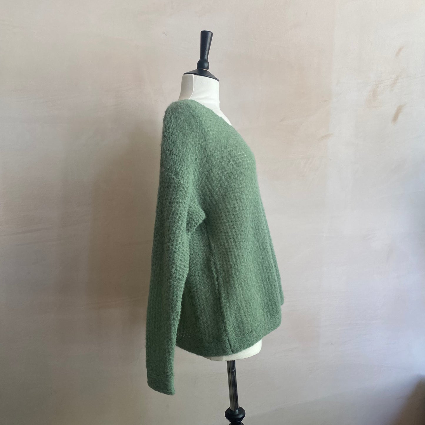 Brigette Loom v-neck Knitwear - Forest Green -