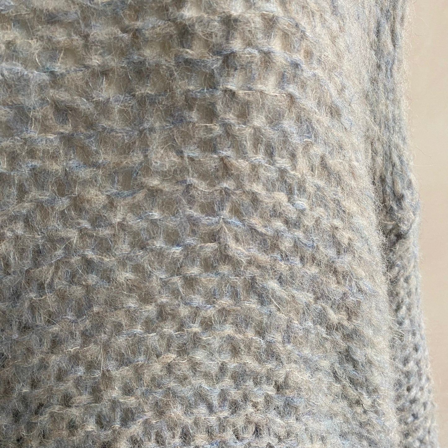 Alpaca knit Michi Loop -Mix Baby blue x Natural-