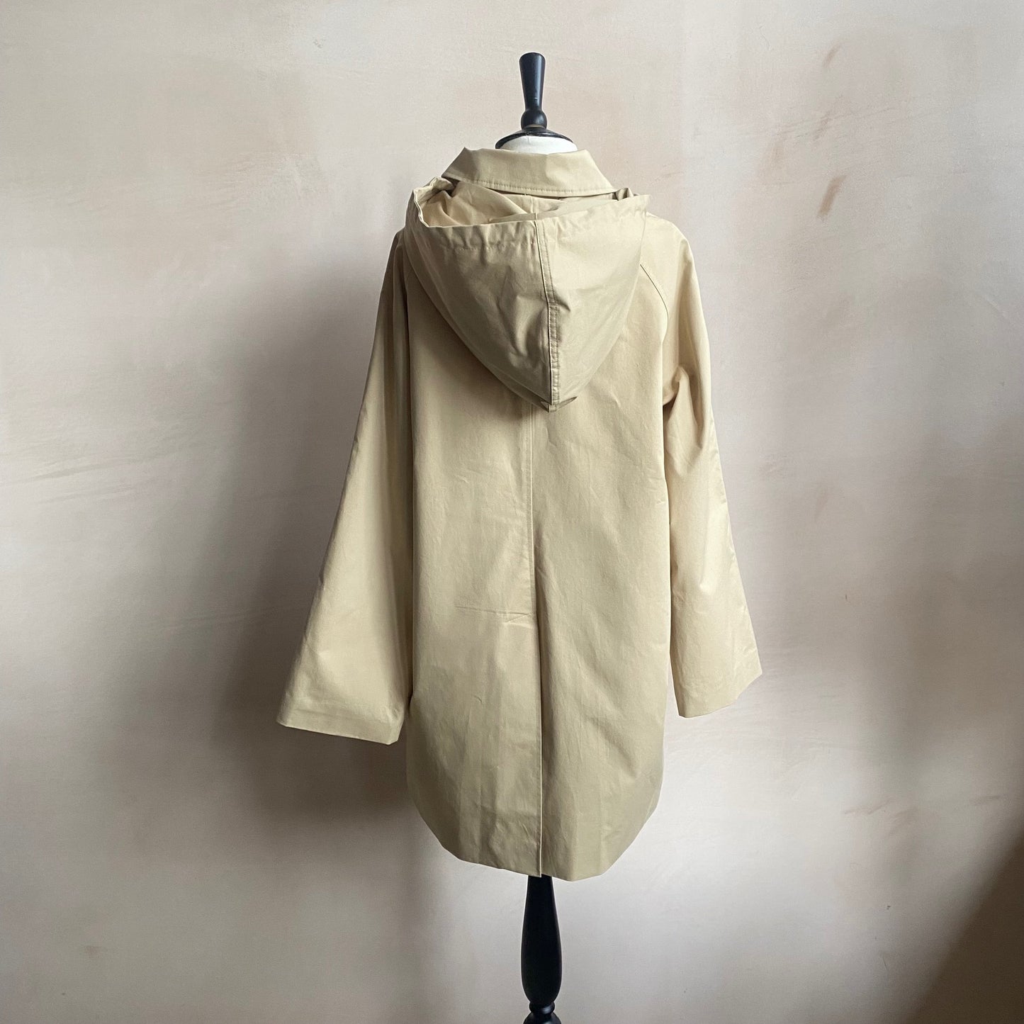 Cotton mid Botton up coat with white lining -Beige-