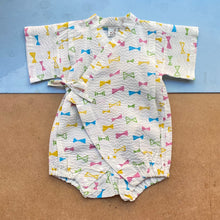Kimono style baby wraparound bodysuit -Ribbon White-