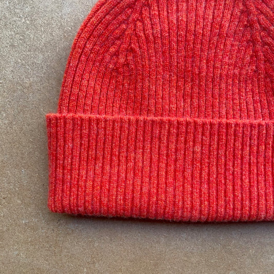 Beanie hat coral By Green Grove Weavers