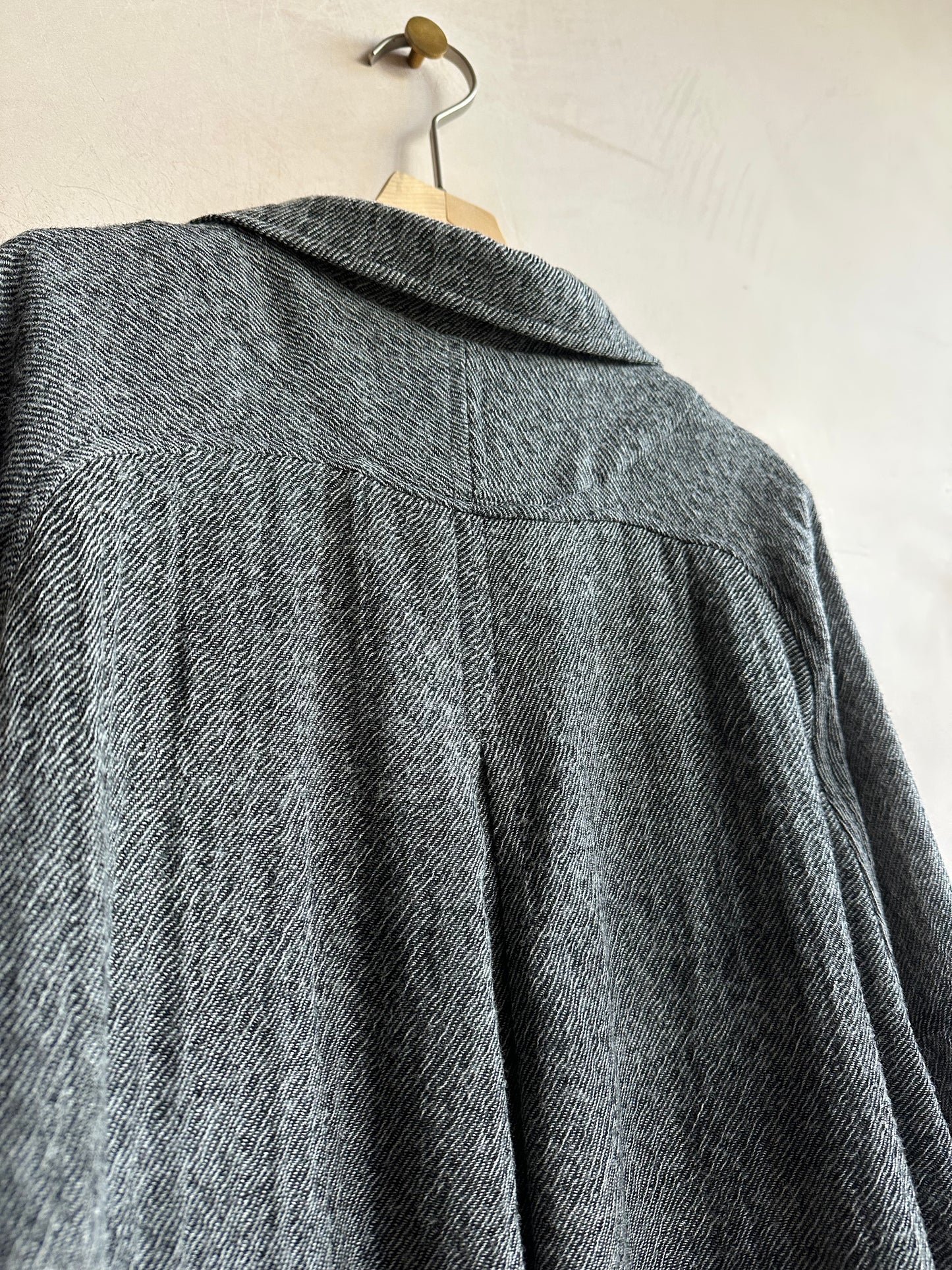 Balloon Sleeve light weight wool long Coat -Ivory-