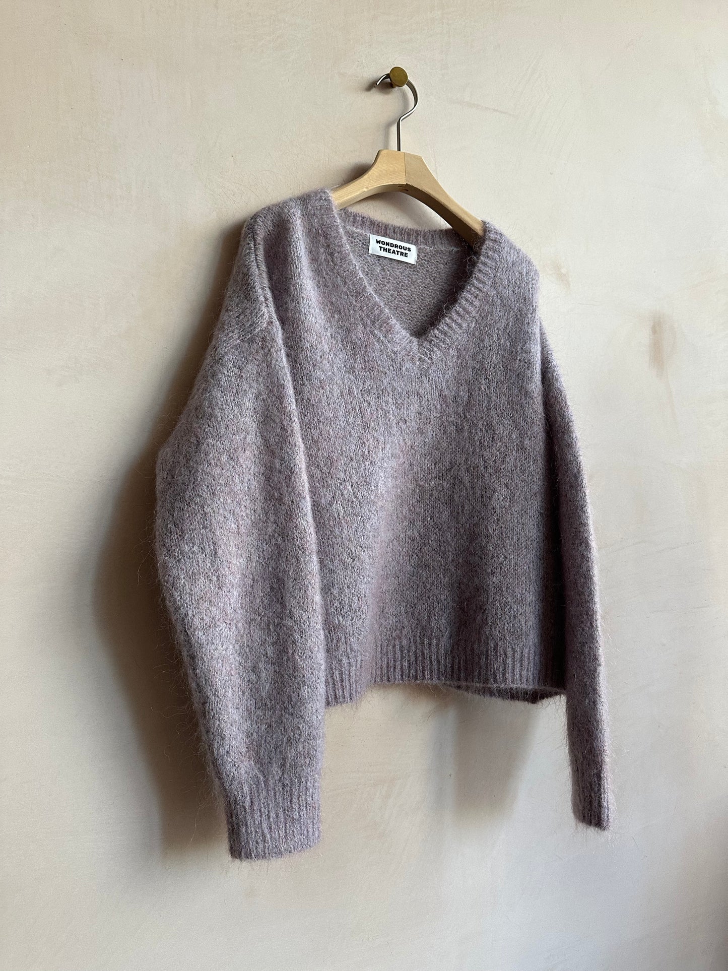 V neck Wool&Cashmere Knit -Purple-