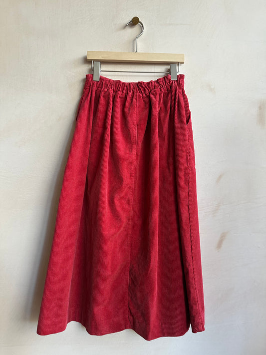 Corduroy botton front SK -Red-
