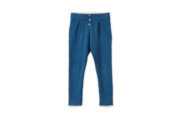 Organic Cotton Nordic Knit Trousers Fjord Blue