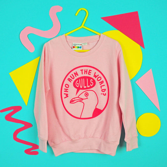 Who Run The World Gulls Kids Sweatshirt: Pink / Age 1-2