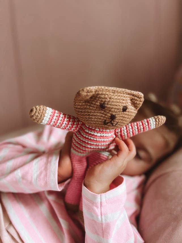 Crochet Baby Toy Flipps mid-pink trouser