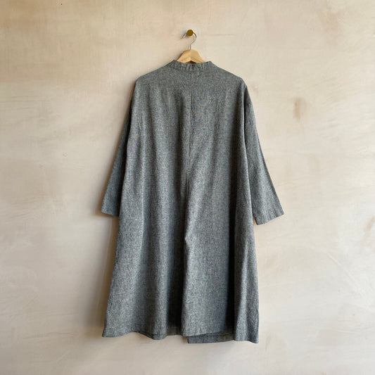 Mao Collar Long Cotton JK -Charcoal-