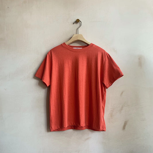 Stone washed colour T -Orange-