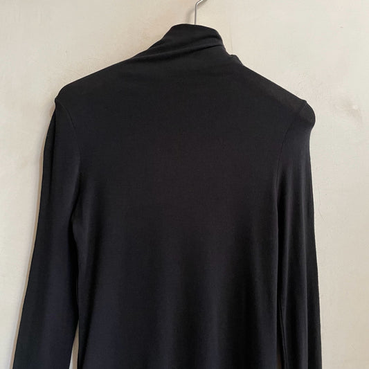 Bamboo Rayon turtle neck -Black-