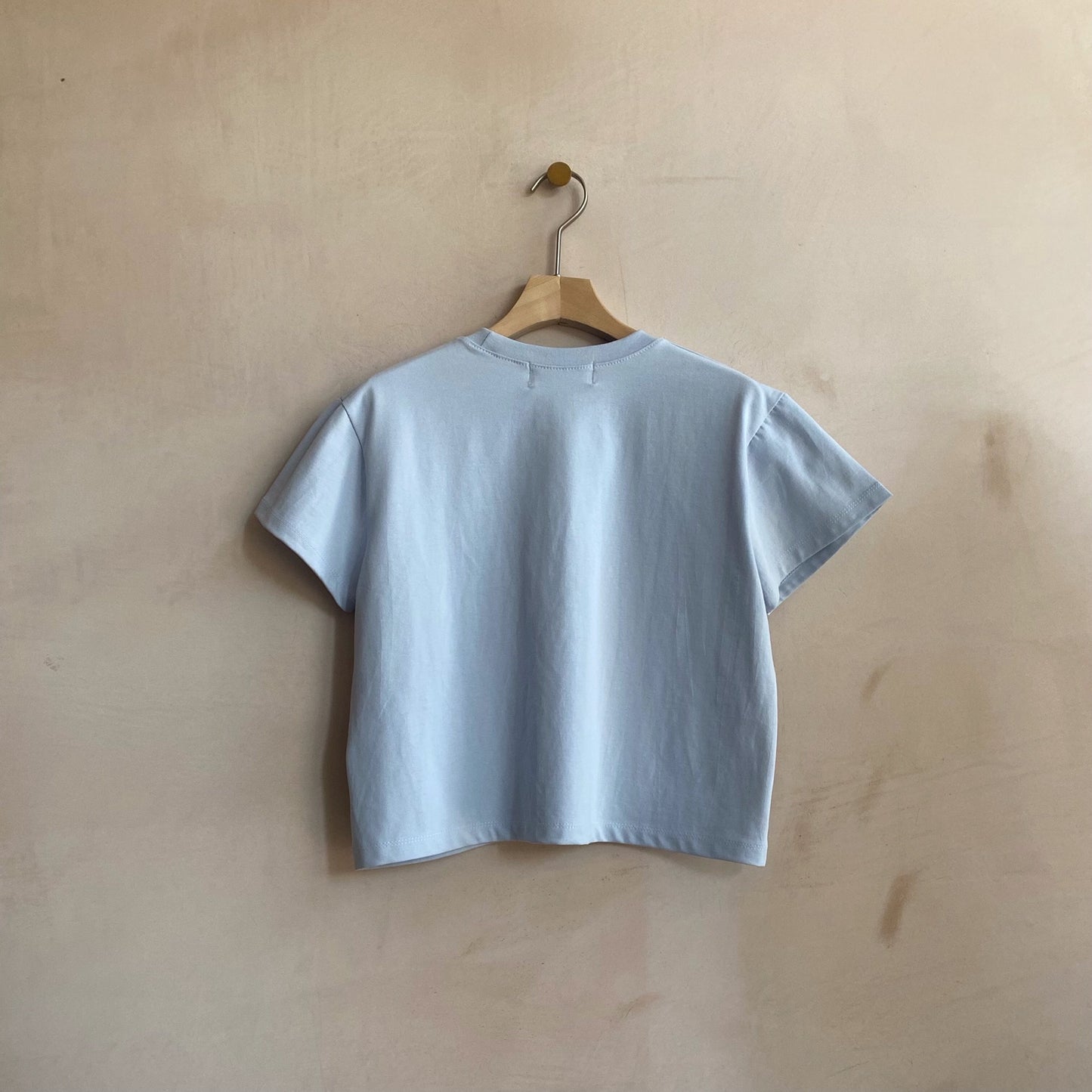 Cropped short T -Blue-