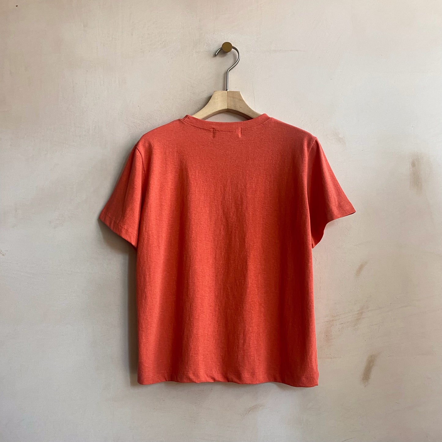 Stone washed colour T -Orange-