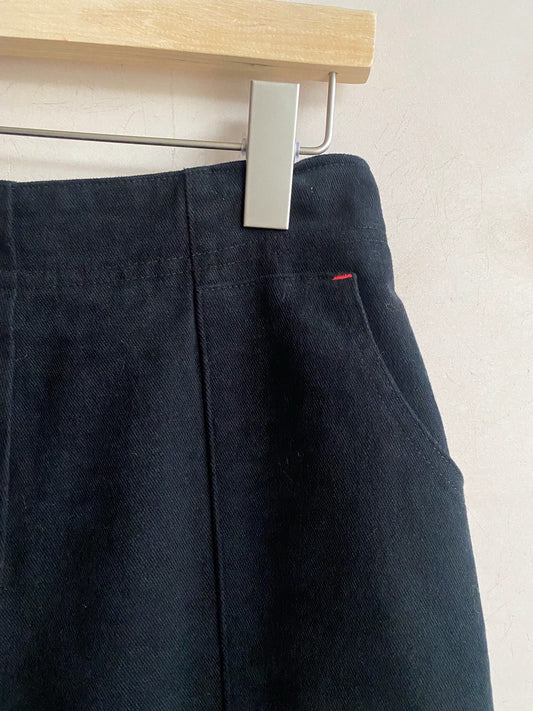 COTTON STRETCH SQ POCKET W RED STETCH -Black-