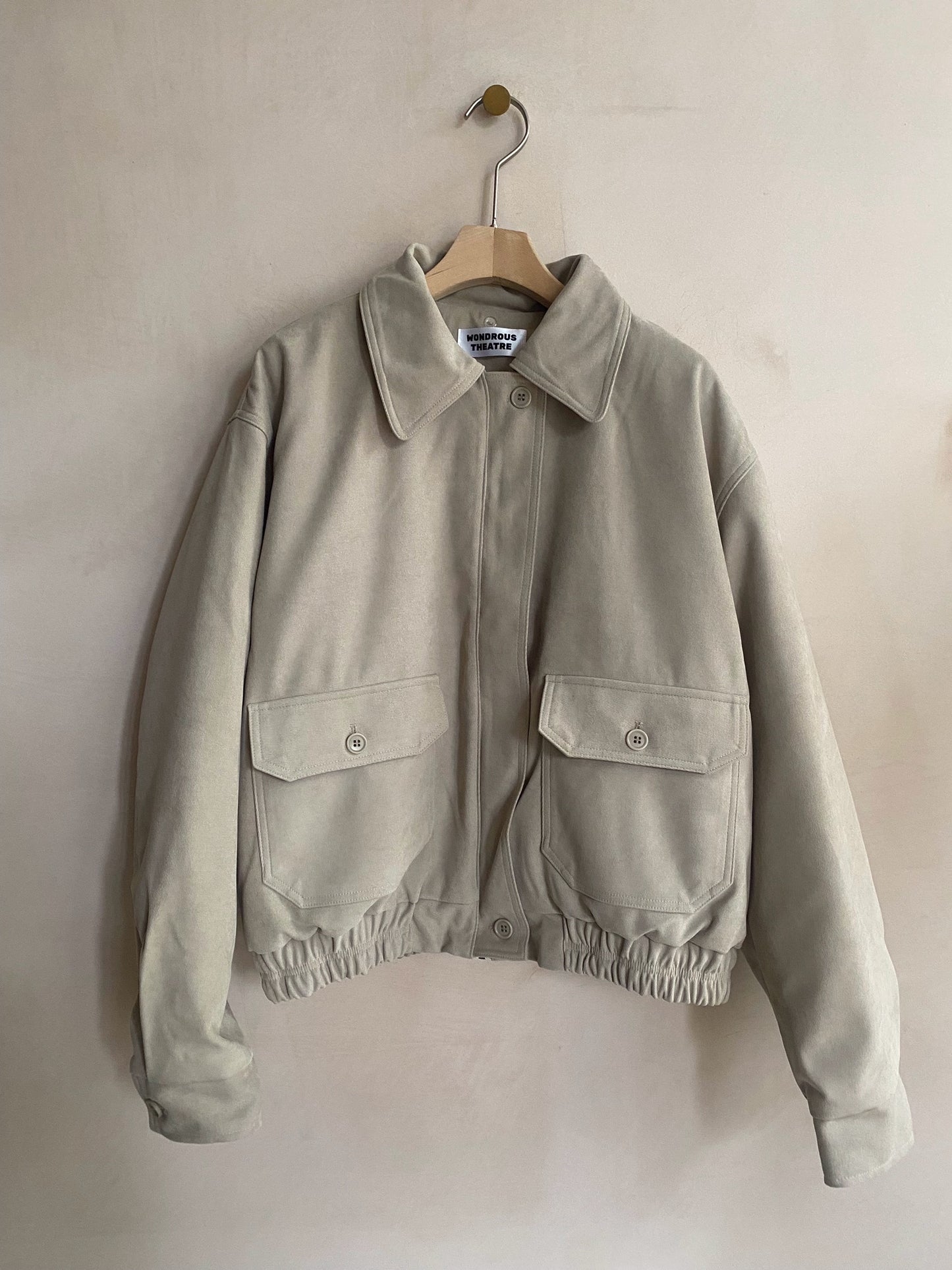 Boa attached collar Zipup JK -Beige-