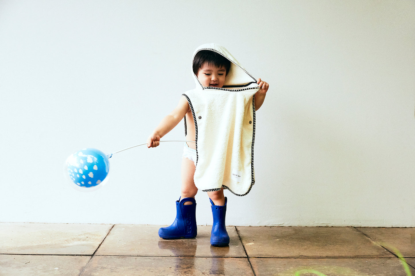 Organic Cotton Bath Towel Hooded Poncho by Spin & Yarn