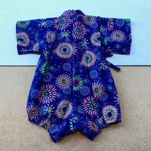 Kimono style baby wraparound bodysuit -Firework Blue-