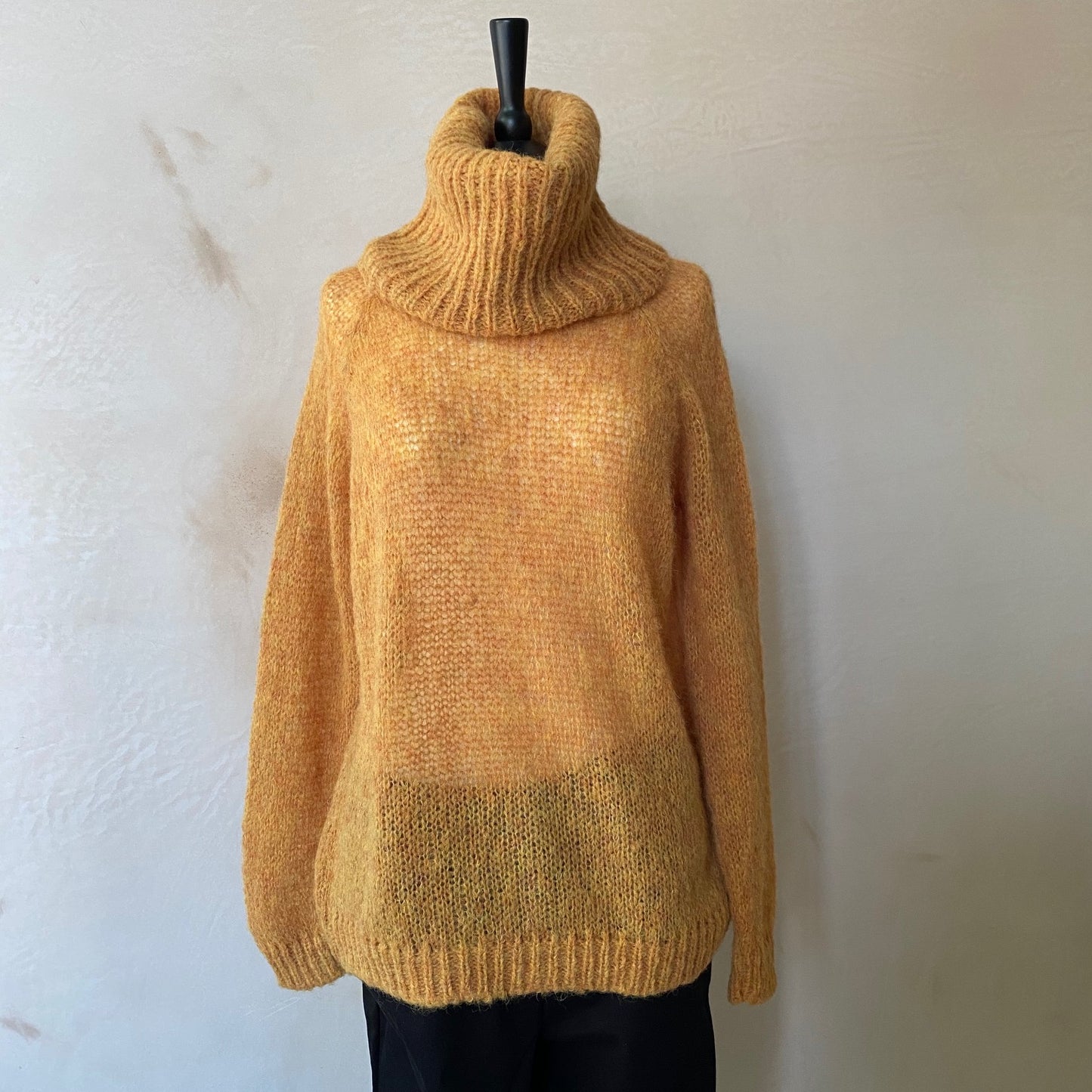Emine Loom Roll Neck Raglan Jumper -Amber-