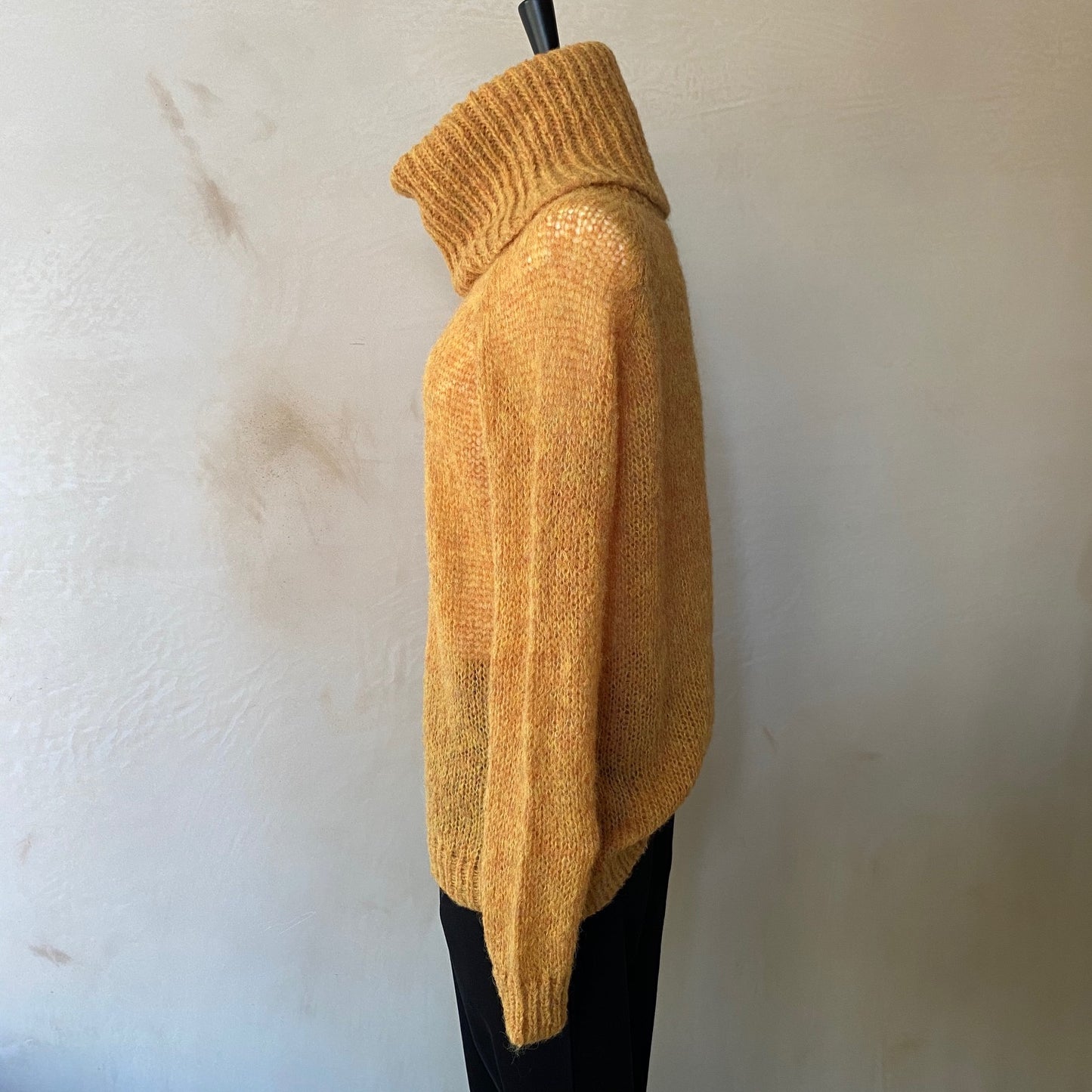 Emine Loom Roll Neck Raglan Jumper -Amber-