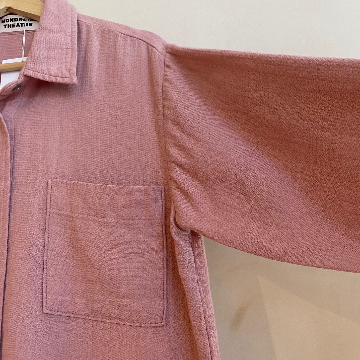 Textured Cotton B.D. Dress -Pink-