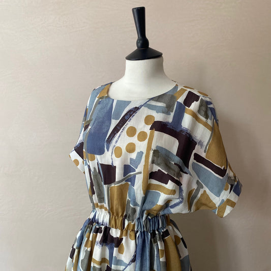 Watercolour long dress -Light Blue-