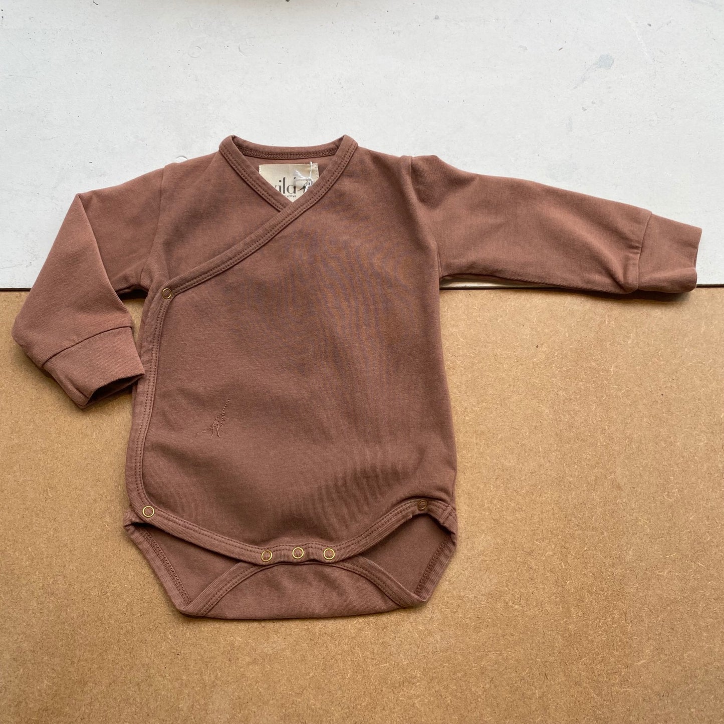 LS KIMONO BODYSUIT ORGANIC COTTON -Natural Blue-
