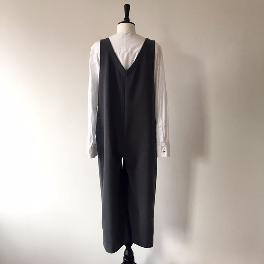 V neck jumpsuits-Grey