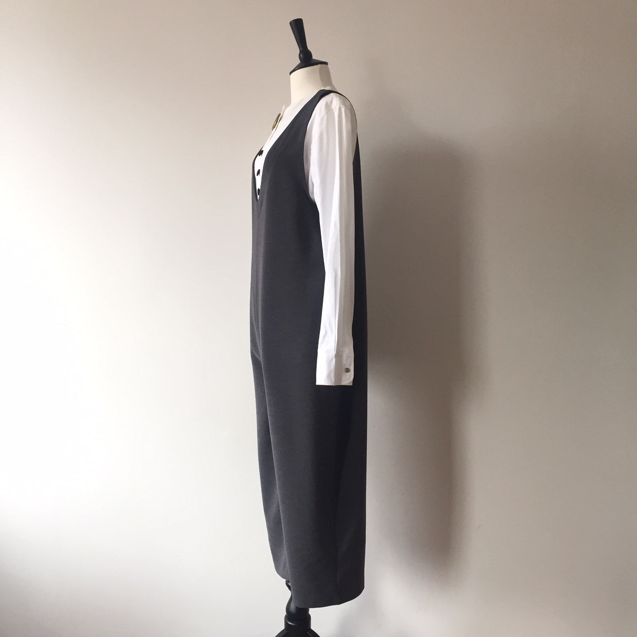 V neck jumpsuits-Grey