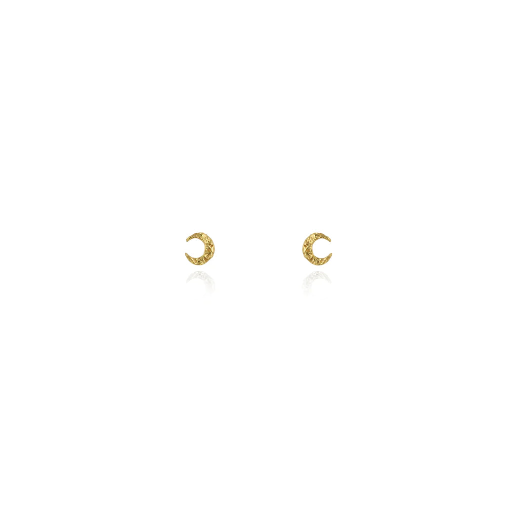 micro crescent studs gold vermeil