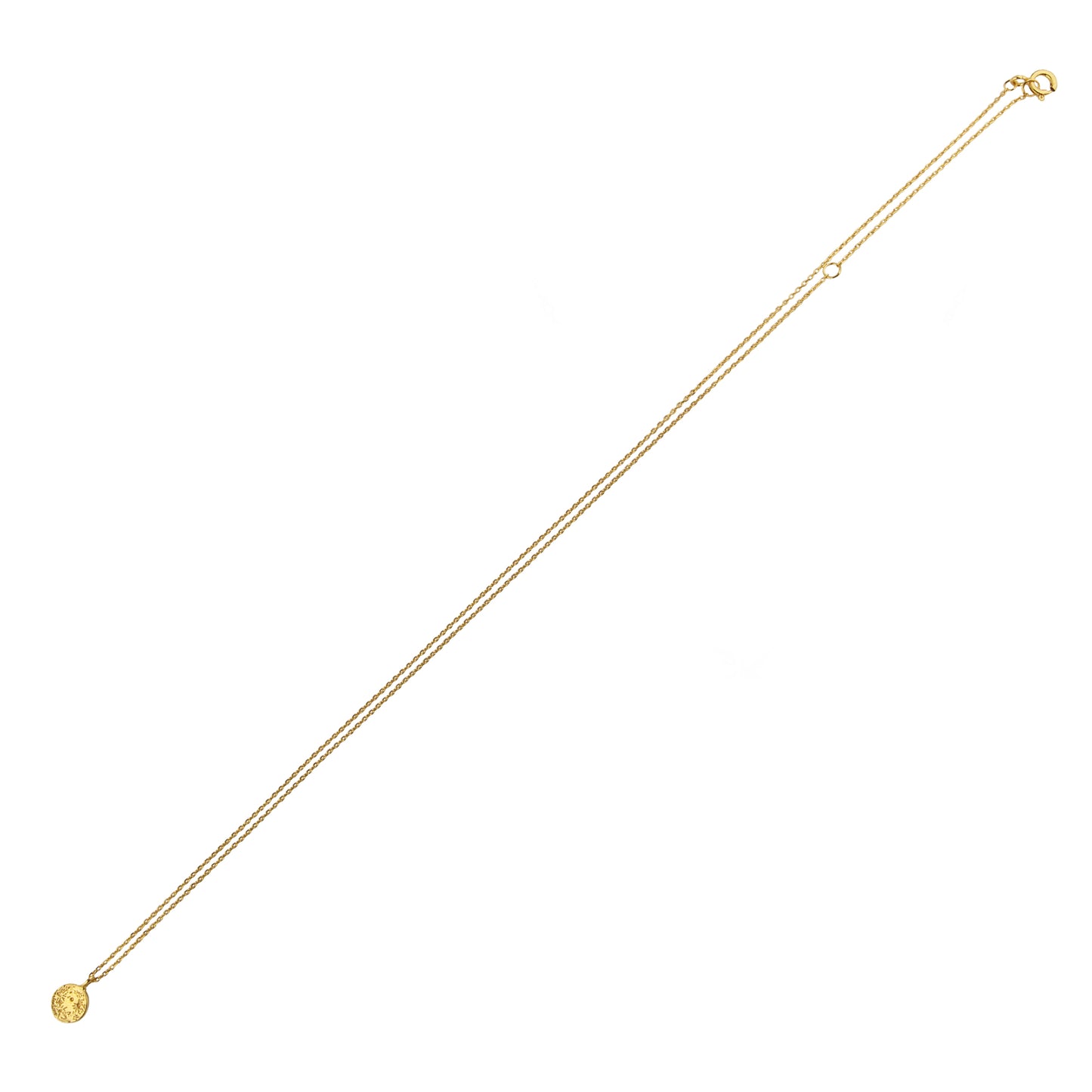 mini moon disc necklace gold vermeil