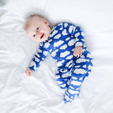 Blue cloud cotton sleepsuit: 3-6 M