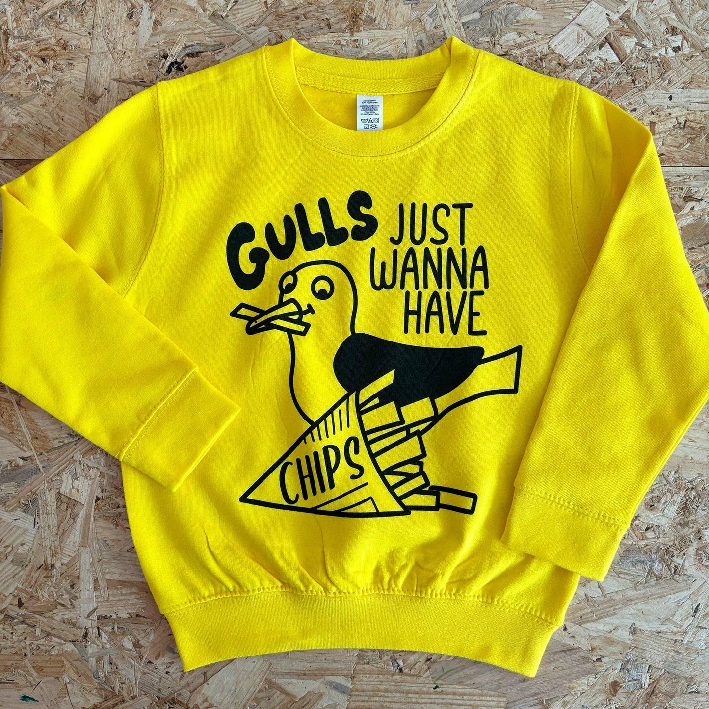 Gulls Just Wanna Have CHIPS Kids Sweatshirt: Age 5-6