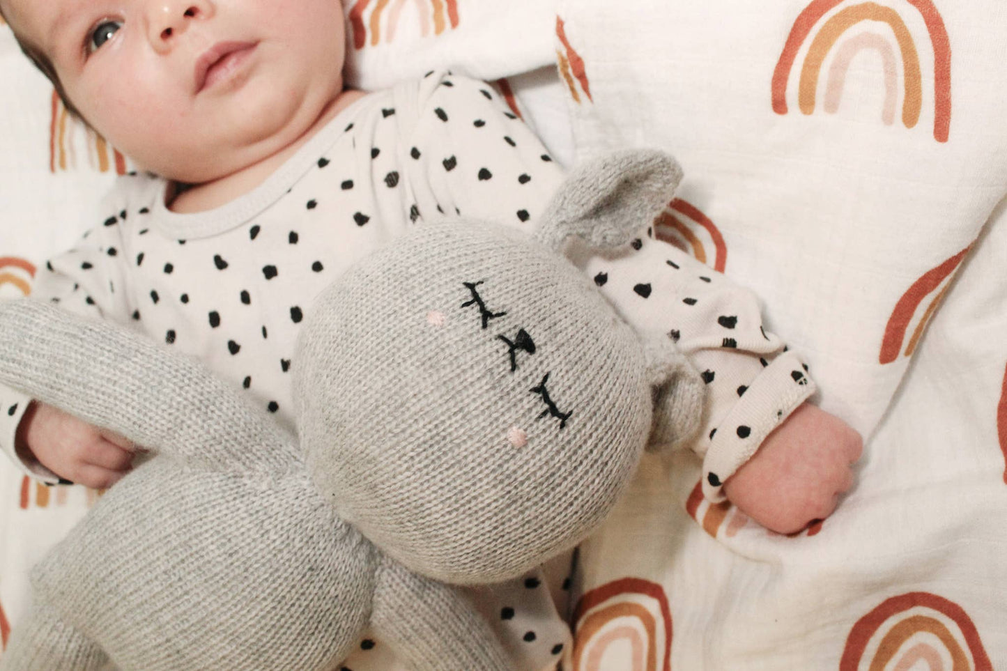 Handmade grey cuddle bunny
