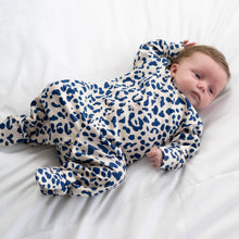 Blue Leopard print cotton Sleepsuit: 3-6 M